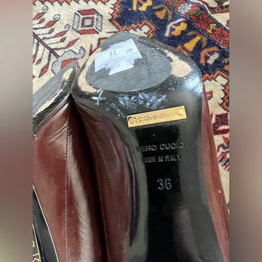 Dolce & Gabbana Vintage Brown Eel Pumps, size 36 - Picture 5 of 9